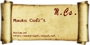 Mauks Csát névjegykártya